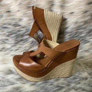 Jimmy Choo Tan Wedge US 6.5 /7 Espadrille Platform